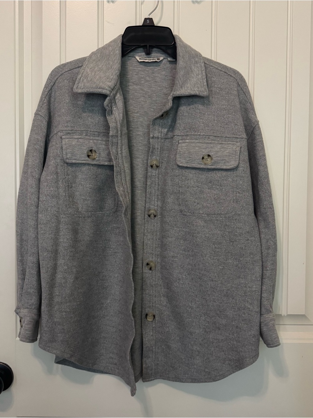 Mountain & Isles Gray Brushed Knit Fleece Shacket
